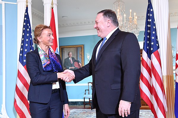 Burić meets with U.S. Secretary of State Michael R. Pompeo at the Department of State on September 12, 2018.