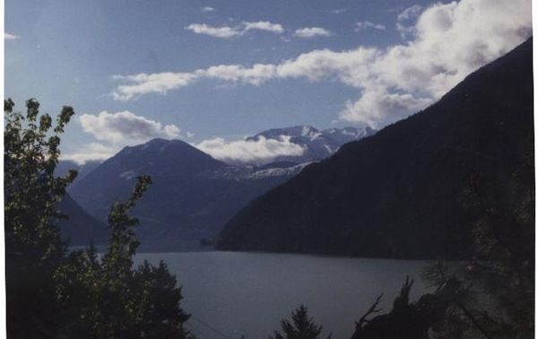 View of Seton Lake from mountainside above Shalalth.