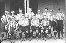 «Шеффилд Юнайтед» в 1901 году. Джонсон — третий слева в верхнем ряду