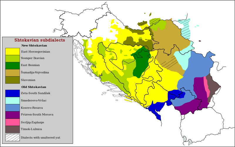 Map of Shtokavian dialects