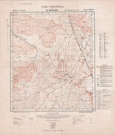 map of parts of Wadi el-Arish and mountain region of Jabal al Helal