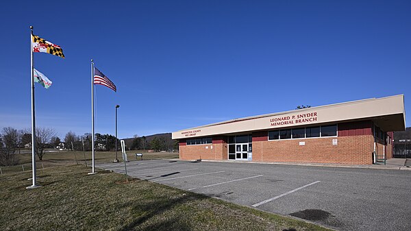 Snyder Memorial Branch Library front, Clear Spring, MD