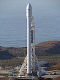 Inaugural Falcon 9 v1.1 with the CASSIOPE mission on the SLC-4 pad, during September 2013.