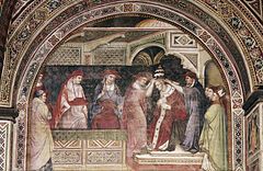 フリードリヒ1世の教皇アレクサンデル3世への服従 プッブリコ宮殿壁画