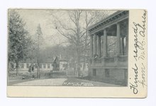 Early 20th century postcard St. Austin School, Staten Island (campus view and portico of bldg.) (NYPL b15279351-105013).tiff