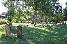 The graveyard behind St. John's Episcopal Church in Worthington, Ohio. St. John's Episcopal Church (Worthington, OH) graveyard 3.jpg