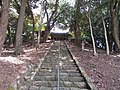 A stair to the ancient tomb of Anakannon 興宗寺穴観音への石段