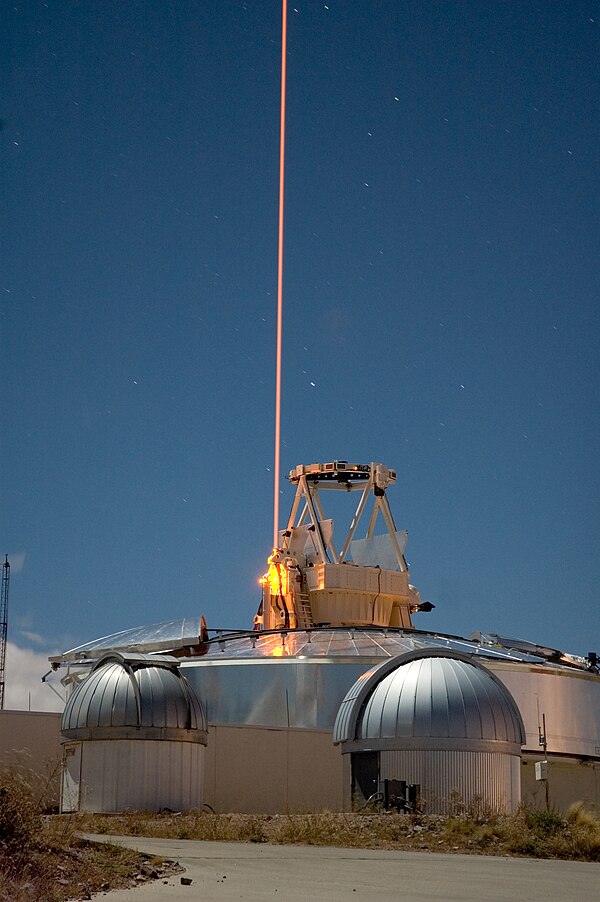 A frequency addition source of optical radiation (FASOR) used at the Starfire Optical Range for lidar and laser guide star experiments is tuned to the