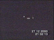 Still from video footage on 27 December 2000 sent to the UK National Archives Still from VHS footage of UFO sent to the British Ministry of Defence.jpg