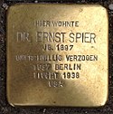 Stolperstein Kleve Hagsche Strasse 66–68 Ernst Spier