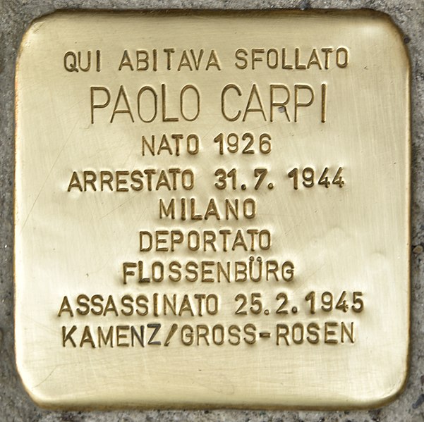 File:Stolperstein für Paolo Carpi (Olgiate Molgora).jpg