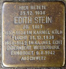 Stolperstein for Edith Stein at the location of the former Carmelite monastery in Köln-Lindenthal