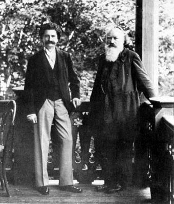 Strauss and Johannes Brahms photographed in Vienna