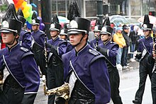 The school's marching band in 2007 Sunset High School band.jpg