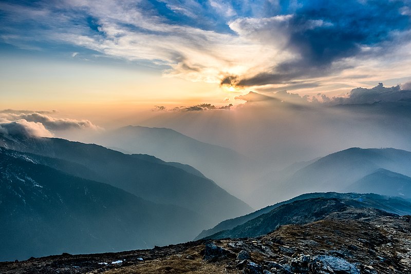 File:Sunset in the Himalayas.jpg