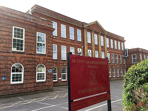Sutton Grammar School in South London, a selective grammar school for boys aged 11–18 with a coeducational sixth form