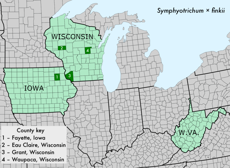 File:Symphyotrichum × finkii distribution by county.png