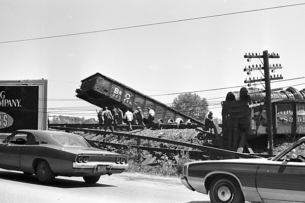 Train derailment in Gaithersburg in 1973