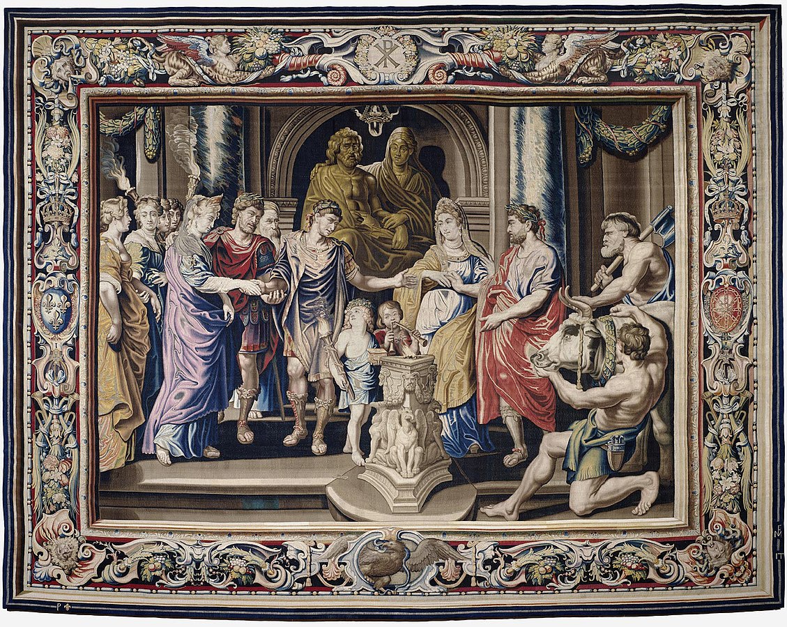 Tapestry showing the Marriage of Constantine and Fausta