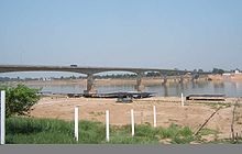 Thai-Lao Friendship Bridge is the first bridge in the Mekong River. Thai-Lao-Freundschaftsbruecke.jpg