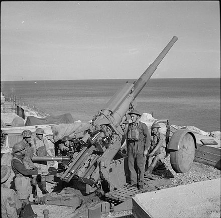 White Rock Battery on Gibraltar with a 3.7-inch mobile HAA gun. The British Army on Gibraltar 1941 GM93.jpg