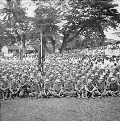 Image 34Malayan Peoples' Anti-Japanese Army (MPAJA) guerrillas during their disbandment ceremony in Kuala Lumpur after the end of World War II (from Malaysian Chinese)