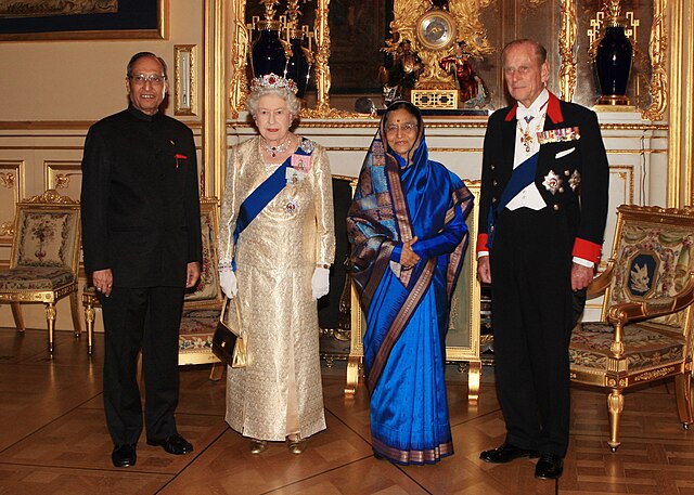 President Patil and her husband with the Queen and Prince Philip at Windsor Castle, 2009