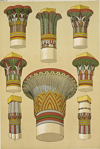 Illustration of papyriform capitals, in The Grammar of Ornament