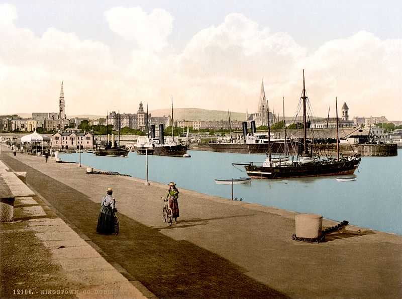 File:The harbour in Kingstown, Co. Dublin, Ireland, in about 1895 - Option 2.jpg