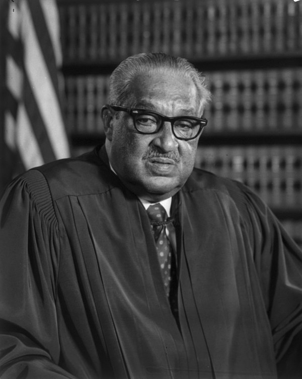 Thurgood Marshall served as chief counsel in the landmark Fourteenth Amendment decision Brown v. Board of Education (1954).