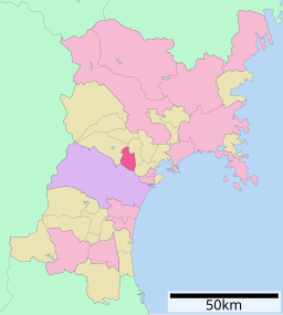 Tomiyas läge i Miyagi prefektur