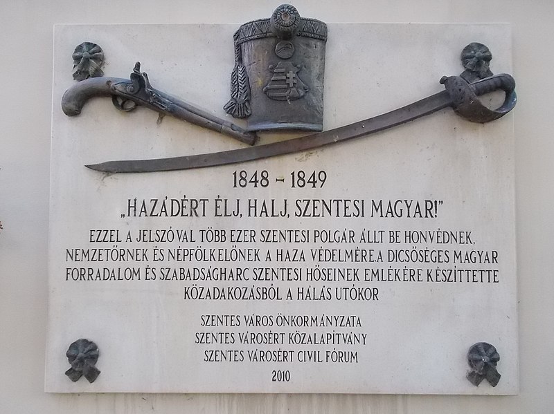 File:Town Hall, plaque (2010), 2019 Szentes.jpg