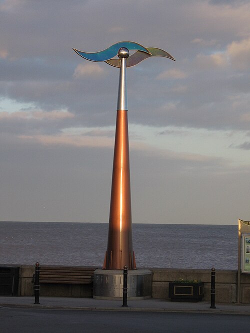 Marker at one end of the trail (Hornsea seafront).