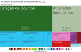 Atividades econômicas de Recursolândia em 2021.[24]