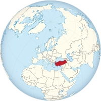 Położenie Turcji (czerwony)