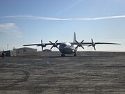 AN12 UK-12005 parked at the fuel pumps in Cambridge Bay. The aircraft, operated by Avialeasing for SRX, had brought in material to refloat the MV Clipper Adventurer