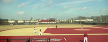 A 2015 college baseball game between Northwestern Ohio and Grace College at Racer Field UNOH vs Grace College Baseball.png