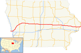 Map Us 30 US 30 runs mostly east-west across the state of Iowa