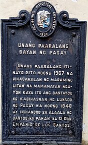 Unang Paaralang Bayan ng Pasay historical marker.jpg