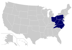 University Hockey League map 1998 to 2006.svg