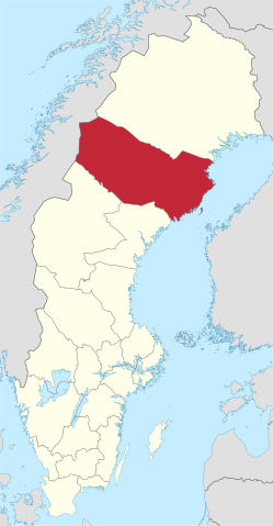 Västerbottens län beliggenhed i Sverige
