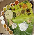 Vegetarian meals in Tamil Nadu traditionally served on banana leaves