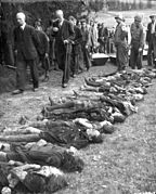 11 maaie 1945: Dútske boargers wurde twongen om lâns de lichems fan Joadske froulju te rinnen dy't by in deademars omkamen