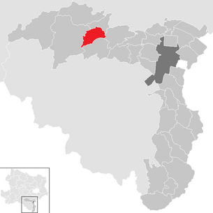 Расположение муниципалитета Вайдманнсфельд в районе Винер-Нойштадт-Ланд (кликабельная карта)