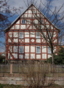 Half-timbered building (rectory) in Wartenberg, Landenhausen, Kirchweg 2, Hesse, Germany.