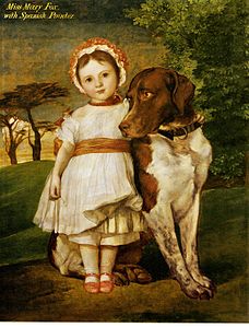 Miss Mary Fox, with Spanish Pointer, c. 1854