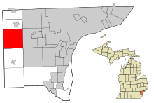 Wayne County Michigan Incorporated and Unincorporated areas Canton highlighted.svg