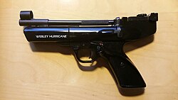 A Webley Hurricane .22 air pistol.