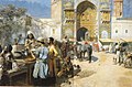 A painting by Edwin Lord Weeks c. 1889 of the marketplace near Wazir Khan Mosque