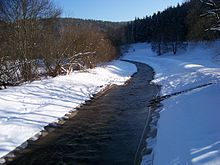 Die Weiße Elster in Bad Elster OT Heißenstein, kurz nach der Grenze zu Tschechien